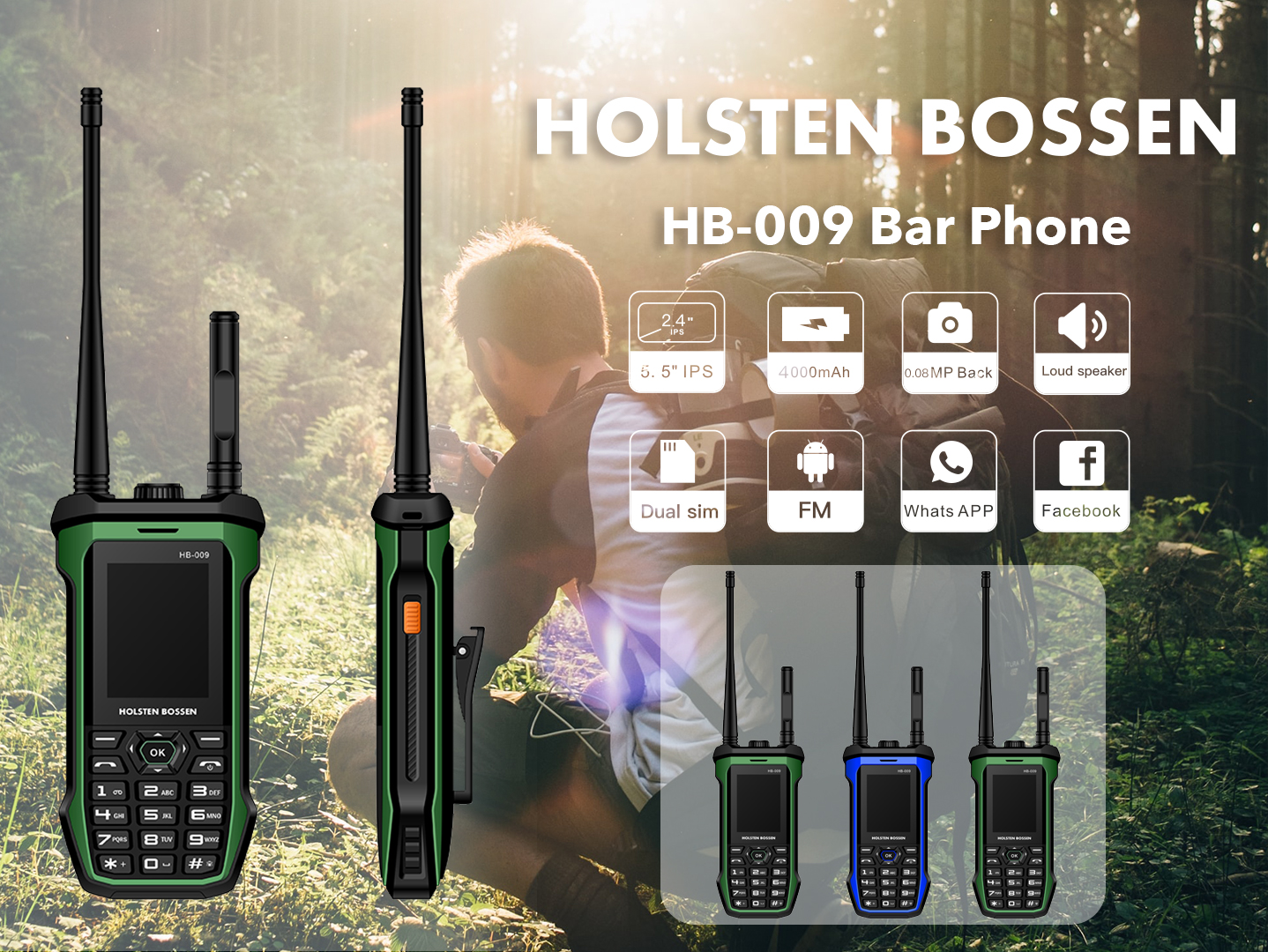 外贸HB-009 双卡直板功能手机详情1