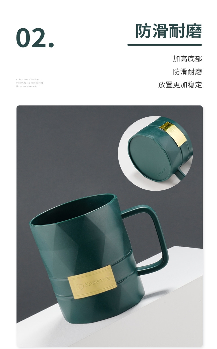 K36-9922 Light luxury brushing cup, thickened fashionable mouthwash cup, student couple washbasin cup, plastic toothbrush cup detail image 5