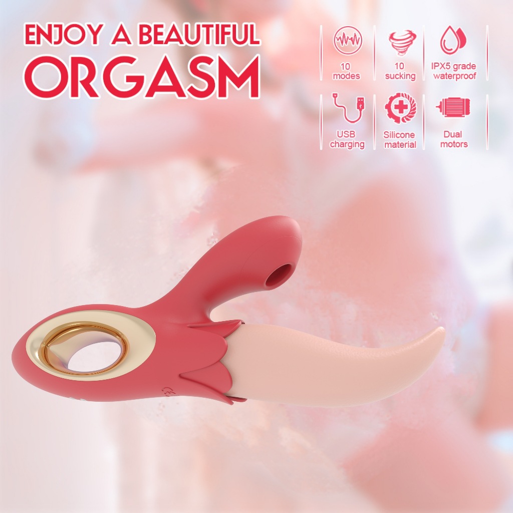 热销拍打仿真女用舌头震动棒按摩器外贸非洲喀麦隆成人情趣性用品详情5