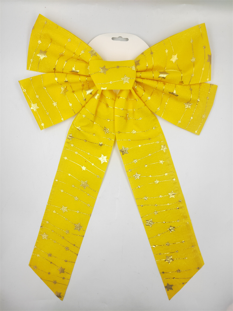 Cheung Chau Christmas Cross Border Hot Sales Christmas Ribbon Ribbon Print Pattern Handmade Bow Christmas Bow Silk Screen Snowflake Bow Decorative Accessories