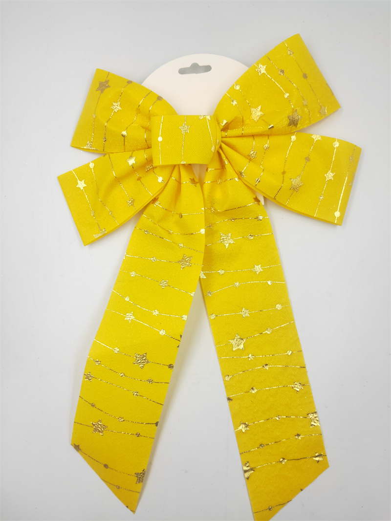 Cheung Chau Christmas Cross Border Hot Sales Christmas Ribbon Ribbon Print Pattern Handmade Bow Christmas Bow Silk Screen Snowflake Bow Decorative Accessories details Picture