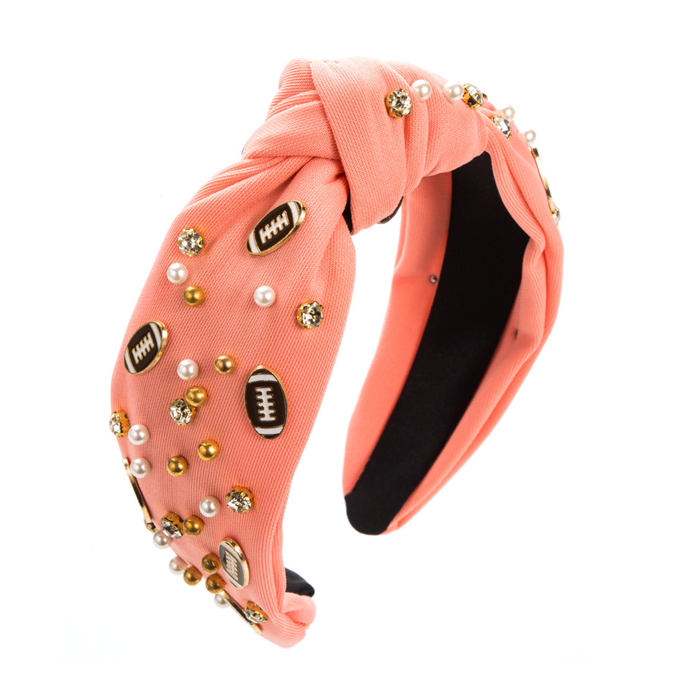 Pink hair bands, Amazon bestsellers, rugby decorative headbands, women's fashion fabric wide-brimmed pearl hair accessories wholesale Item Picture