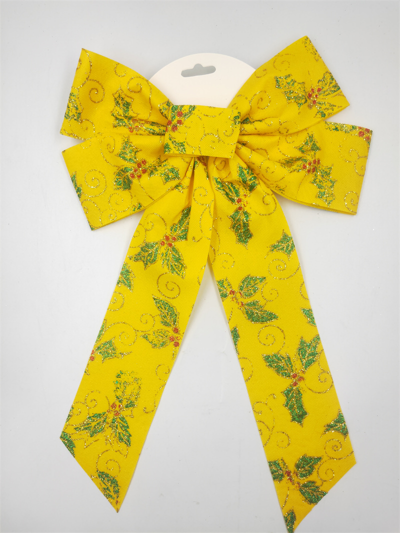 Cheung Chau Christmas Cross Border Hot Sales Christmas Ribbon Ribbon Print Pattern Handmade Bow Christmas Bow Silk Screen Snowflake Bow Decorative Accessories Item Picture