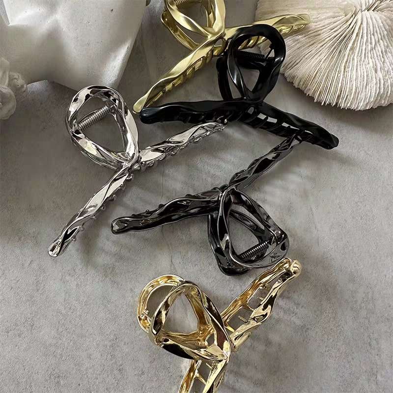 Metal cross hair clips with a high-end feel, extra-large size 14CM, new style, shark clip, back of the head, updo hair accessory