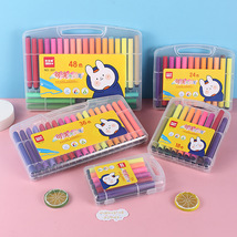 三角杆儿童水彩笔套装幼儿园卡通画笔可水洗大容量24色水彩笔批发