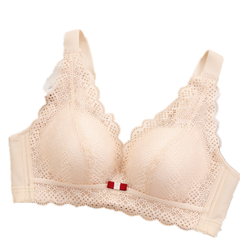 The 2022 new bra beauty vest pulls together and adjusts the pair of underwear lace without underwire thin on the bottom thick Item Picture