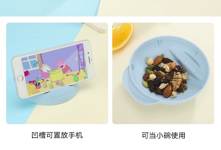 B36-181216 Wheat Straw Children's Tableware Set - Creative Cartoon Children's complementary Food rice Bowl and Spoon detail image 8