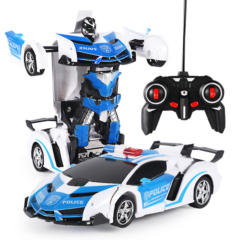 1023充电玩具1:18一键变形遥控变形车机器人模型车遥控玩具