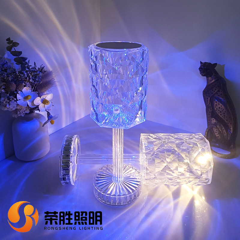 Crystal Table lamp wholesale creative Rose bedside bedroom tabletop Living room Crystal luxury upscale atmosphere diamond table lamp details Picture