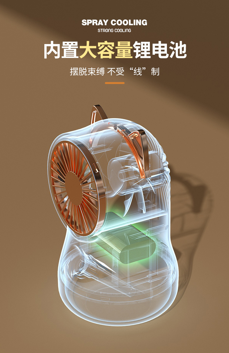 可爱猫喷雾风扇 USB喷雾桌面风扇 宿舍风扇详情7