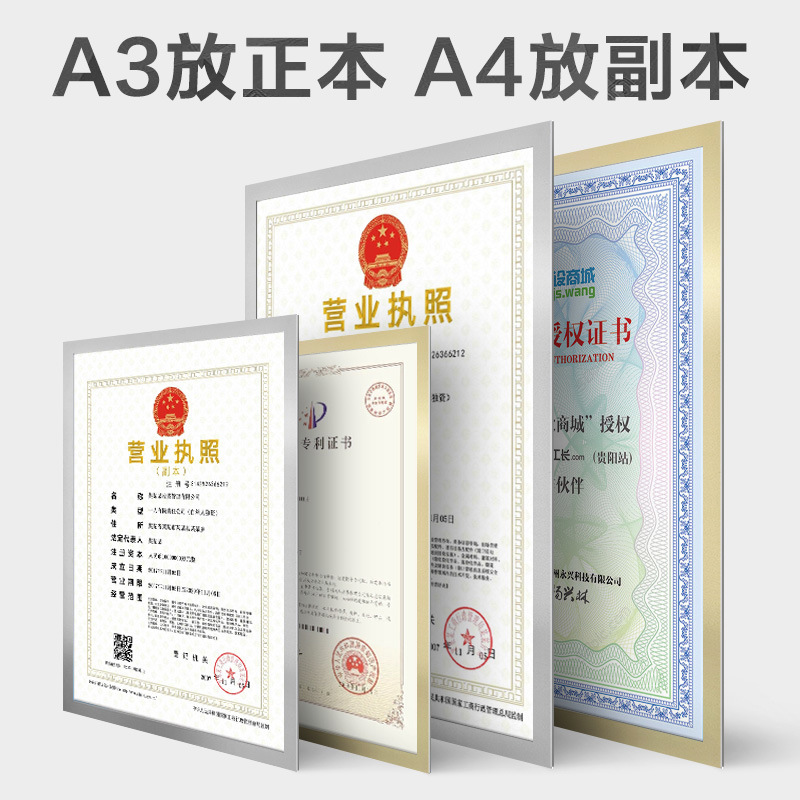 A2A3A4 Business license housing information Award poster Photo protective film Magnetic magnet magnetic picture frame display sticker Application Scenario