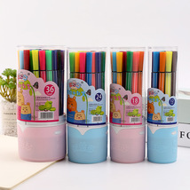 厂家直销优艺多12色24色36色桶装水彩笔儿童绘画套装彩笔美术画笔