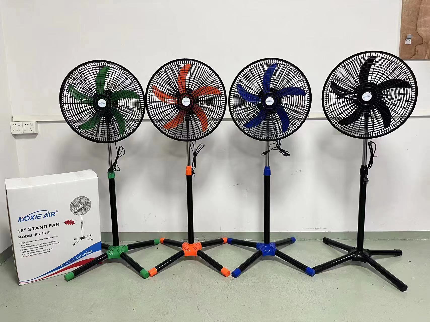 18-inch oscillating industrial fan, cross-legged floor fan for export