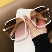 新款气质金属半框太阳镜女高级感开车街拍墨镜防紫外线旅行遮阳镜