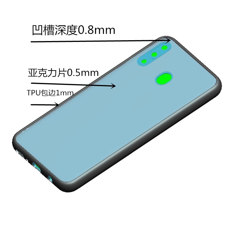 适用iphone12 6.1硬底软边亚克力凹槽手机壳 IP13透明滴胶 奶油胶详情图5
