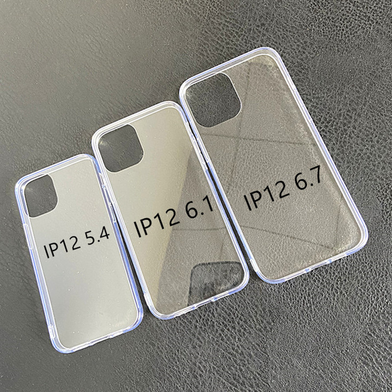 适用iphone12 6.1硬底软边亚克力凹槽手机壳 IP13透明滴胶 奶油胶详情图1