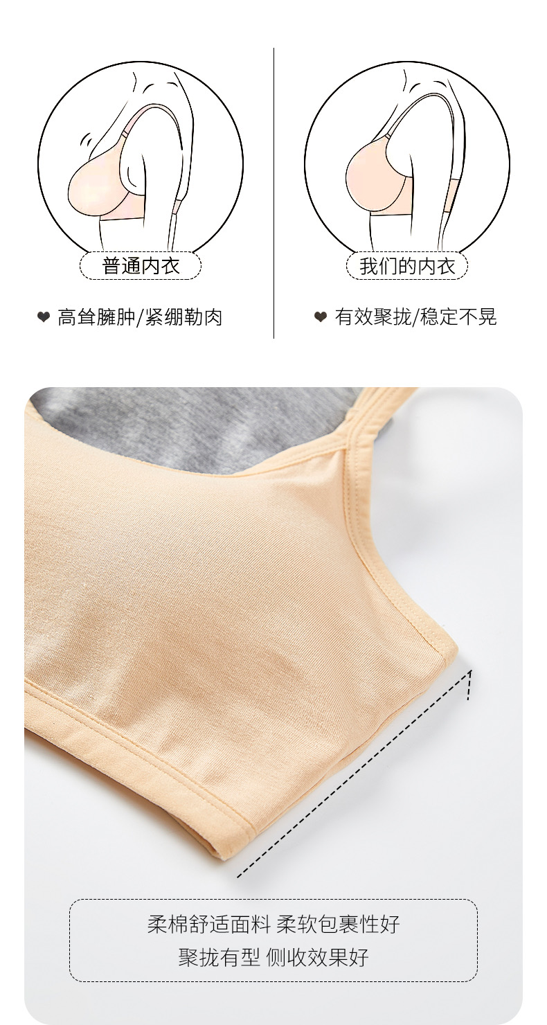 排扣式内衣聚拢小背心女学生吊带美背裹胸打底无钢圈文胸背心详情7