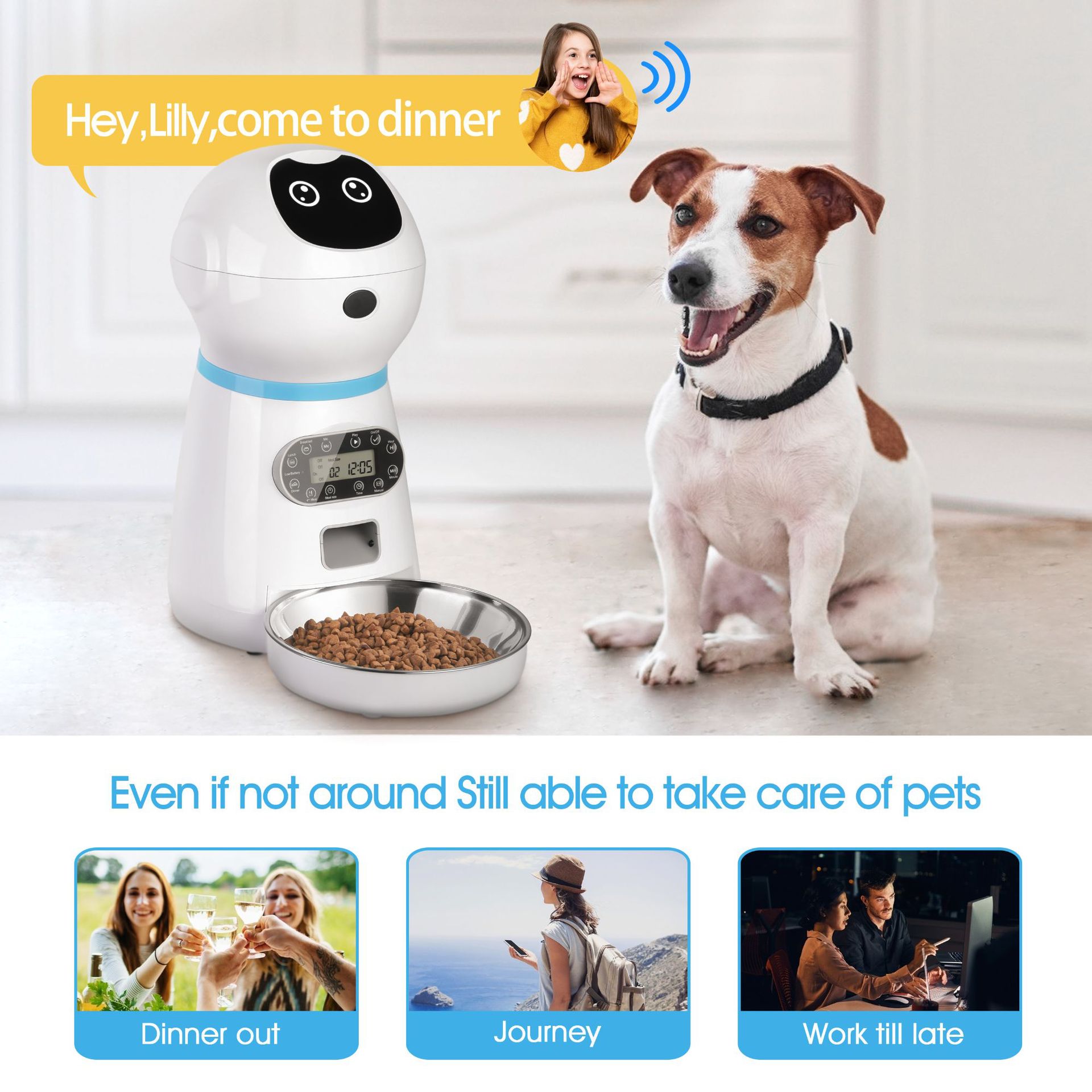 The pet intelligent feeder automatically feeds pets at regular intervals and in fixed quantities. It is a large-capacity feeding machine for dogs and cats pic 10