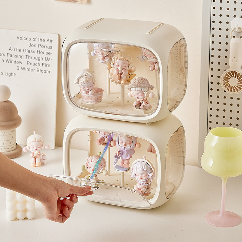 Y169-308盲盒手办展示盒带灯玛透明收纳盒手办整理盒玩偶收纳柜详情图4