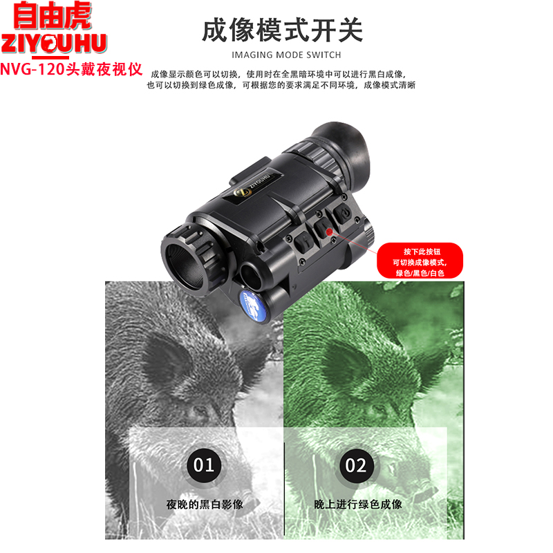 ZIYOUHU NVG-120 Head-mounted night vision device, helmet-mounted monocular to binocular binocular infrared Application Scenario