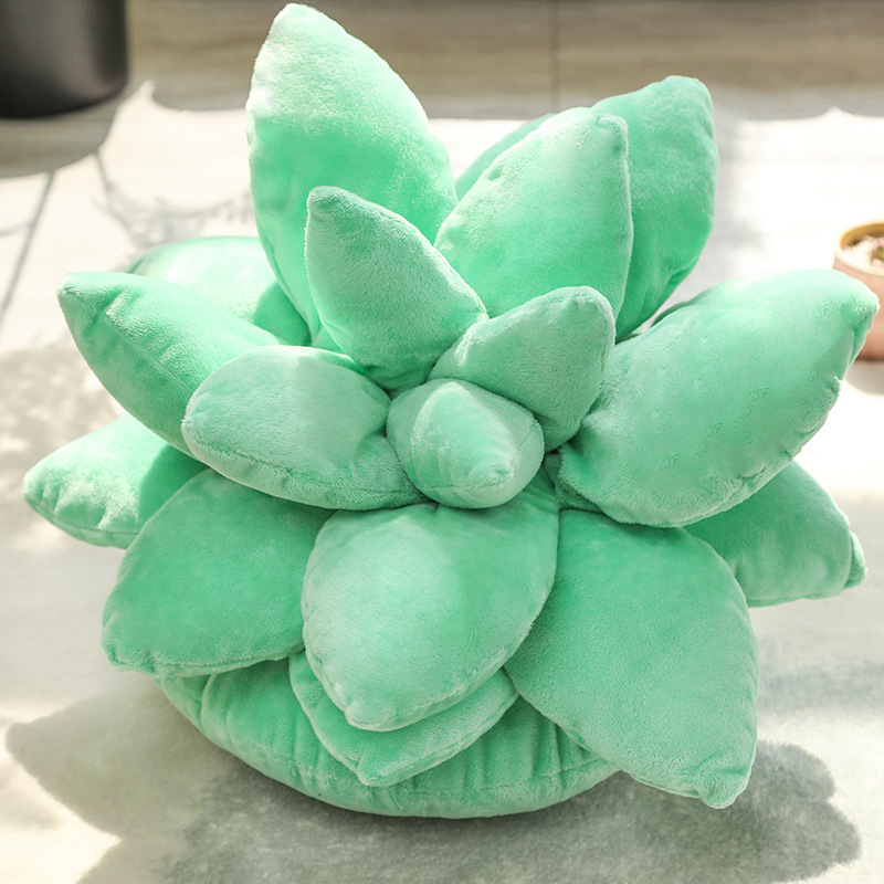 Almohadilla verde ecológica suculenta de peluche cojín de sofá de planta suculenta de color emulación de planta suculenta puesta cojín de peluche Item Picture