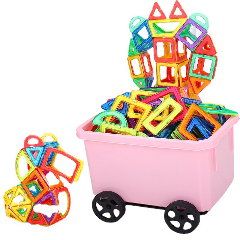 Color window magnetic pieces building blocks wholesale children's educational toys variety early education magnetic rod assembly magnet building blocks set Item Picture