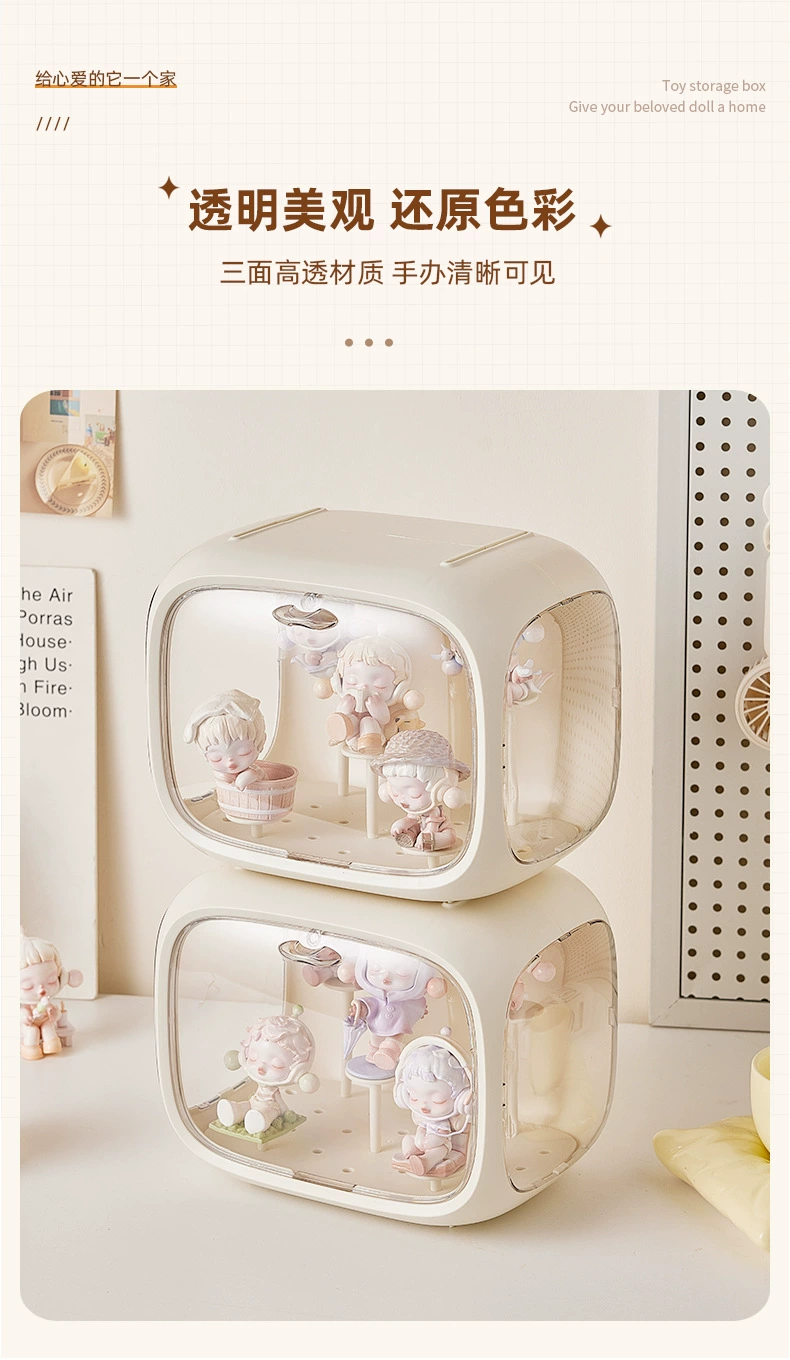 Y169-308盲盒手办展示盒带灯玛透明收纳盒手办整理盒玩偶收纳柜详情图6