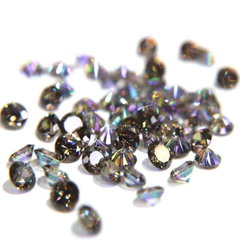 Round 4mm-8mm zircon plated seven-color nail drill bare stone DIY accessories, phone case decorative jewelry accessories Item Picture