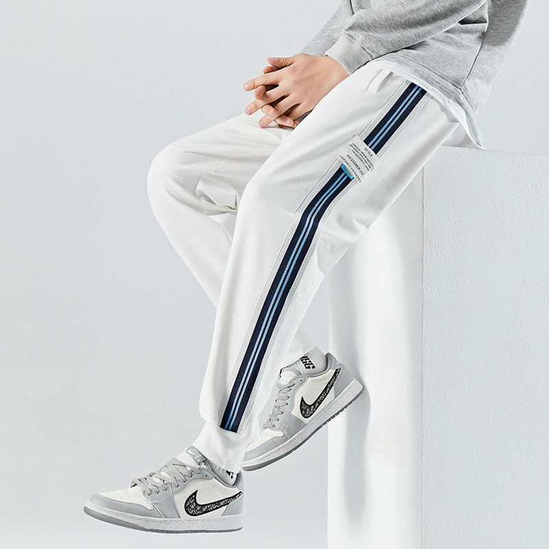 Casual pants men 2022 new autumn high quality knit casual sweatpants youth trend 100 men nine point pants tide details Picture
