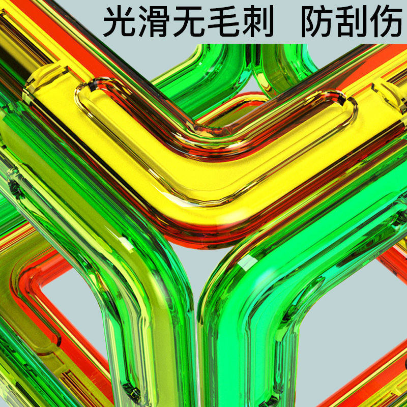 Color window magnetic pieces building blocks wholesale children's educational toys variety early education magnetic rod assembly magnet building blocks set Specification drawing