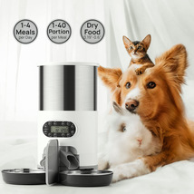 不锈钢宠物喂食器投食器定时定量大容量自动喂养器双用宠物喂食器