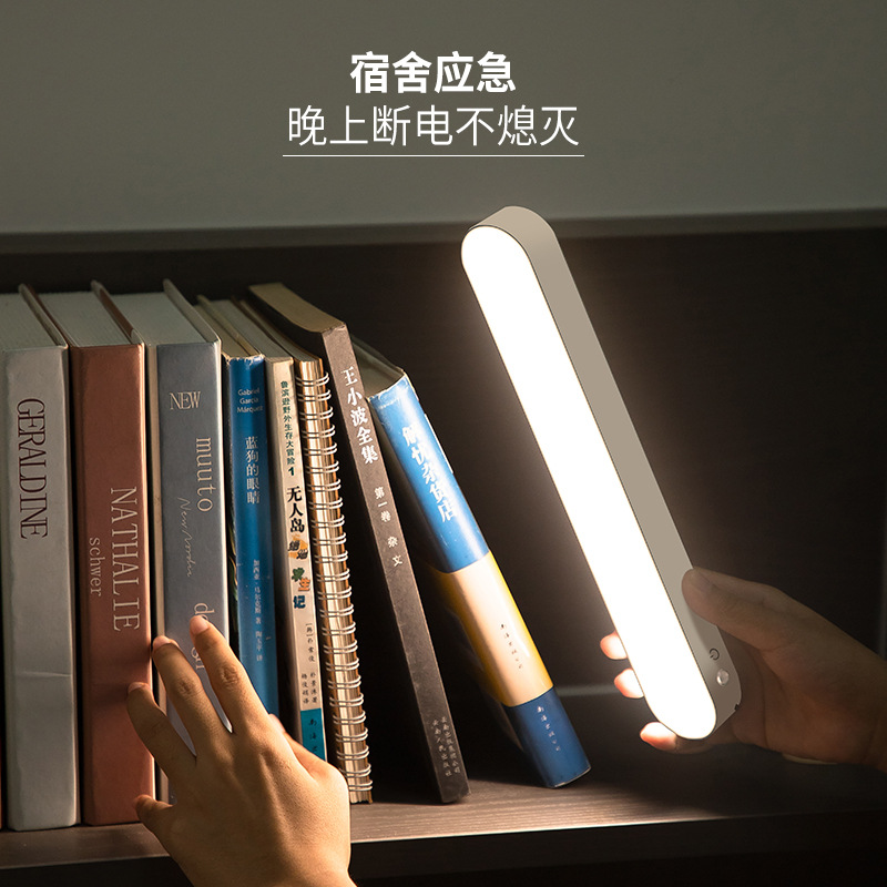 Cross-border desk lamp eye care student dormitory adsorption ed bedroom bed USB charging magnetic cool tube sound details Picture