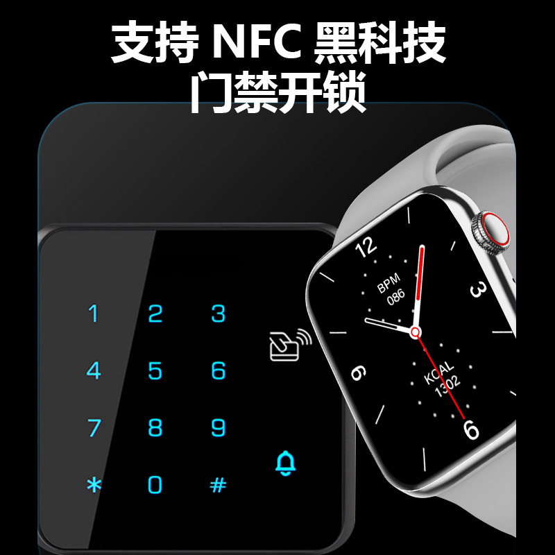 华强北S8智能手表 适用安卓苹果蓝牙通话防水心率体温 NFC watch7详情图3