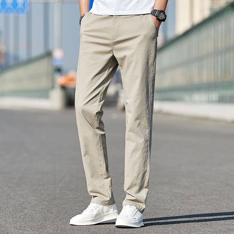 Trousers Men's casual trousers Men's cotton autumn trousers nine straight leg loose men's trousers Business winter summer