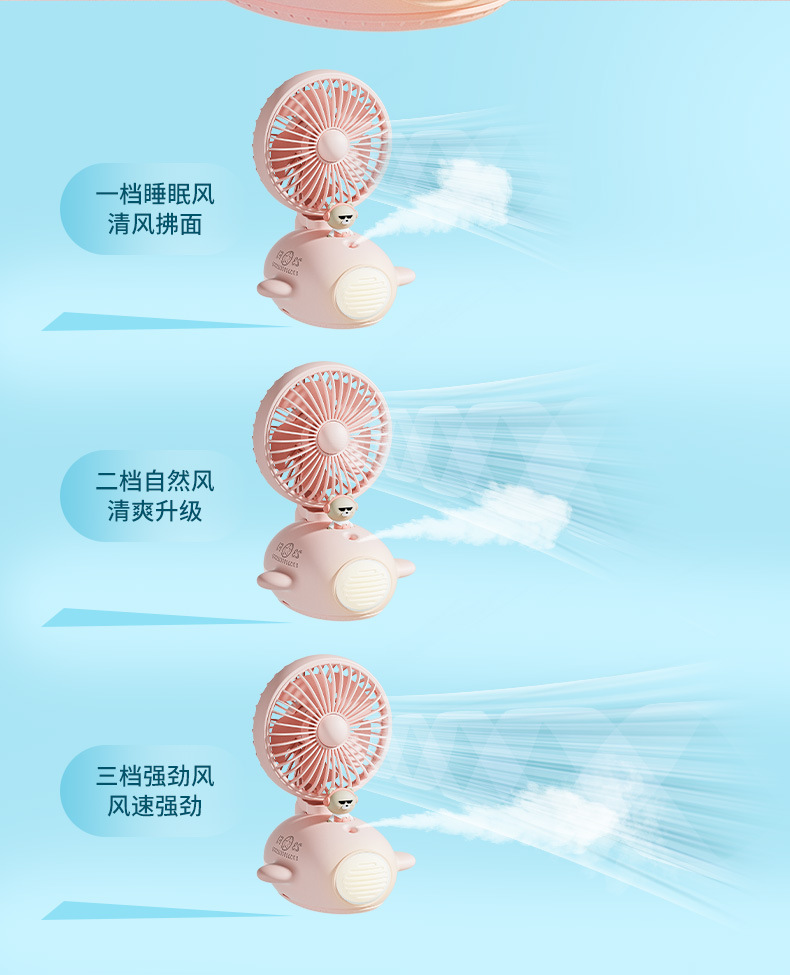 Water-cooled fan, mini fan, USB fan, desktop LED light, spray humidification and cooling fan pic 8