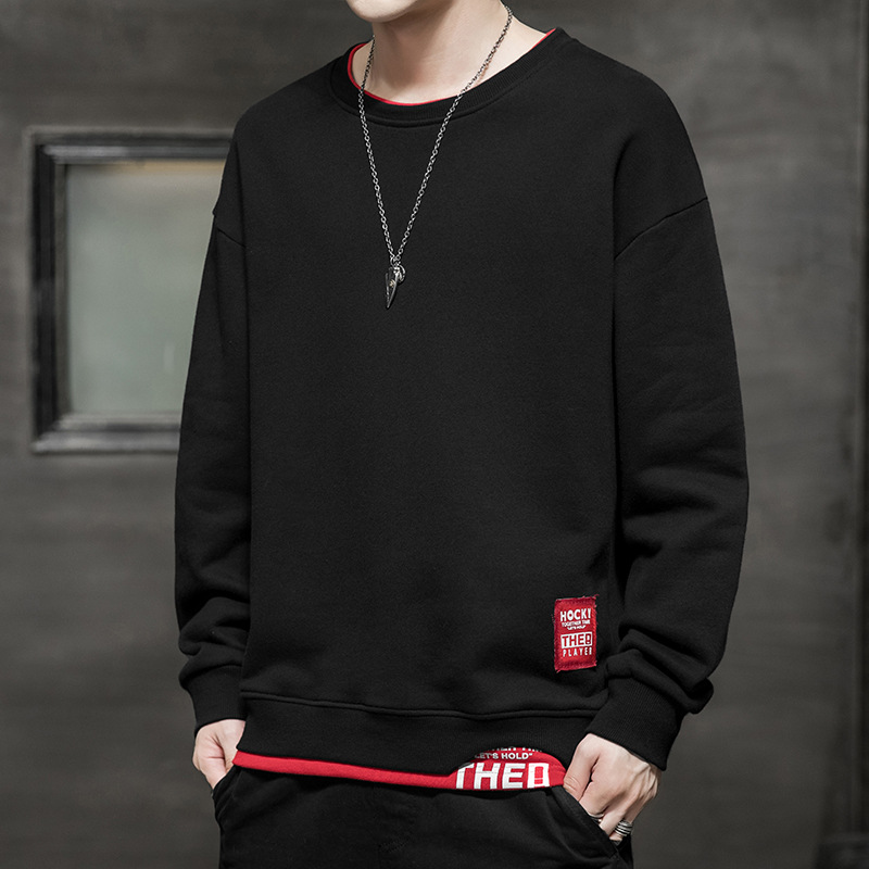 22 new autumn crew-neck men's hoodie fashion Instagram Korean version of the trend all long-sleeved T-shirt casual pullover coat Specification drawing