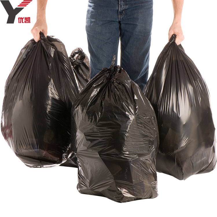 Garbage bags large commercial thickened black catering hotel property disposable sanitation plastic bags wholesale details Picture