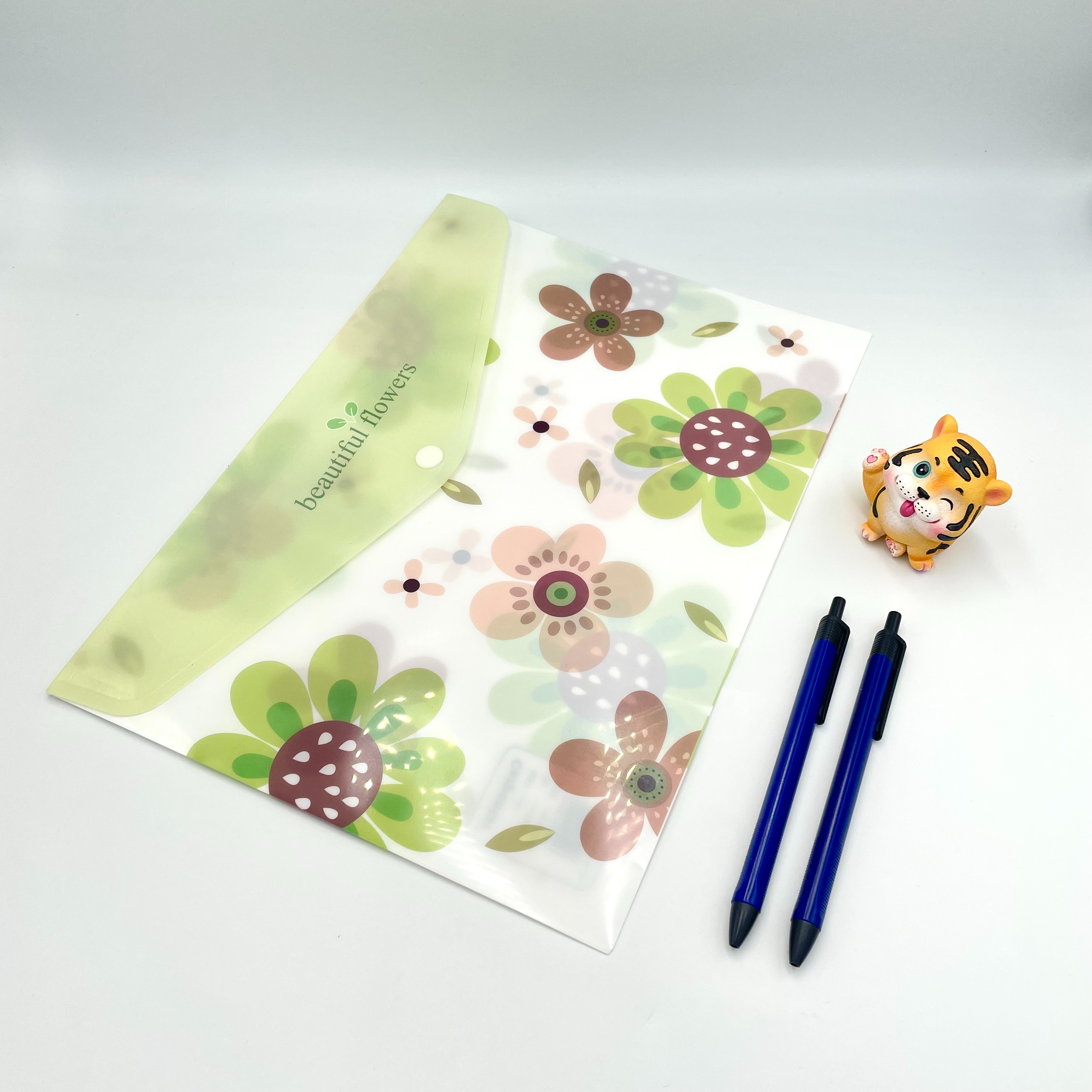 Printed horizontal button bags, office materials bags, A4 storage bags, factory direct sales, student test paper classification bags Specification image