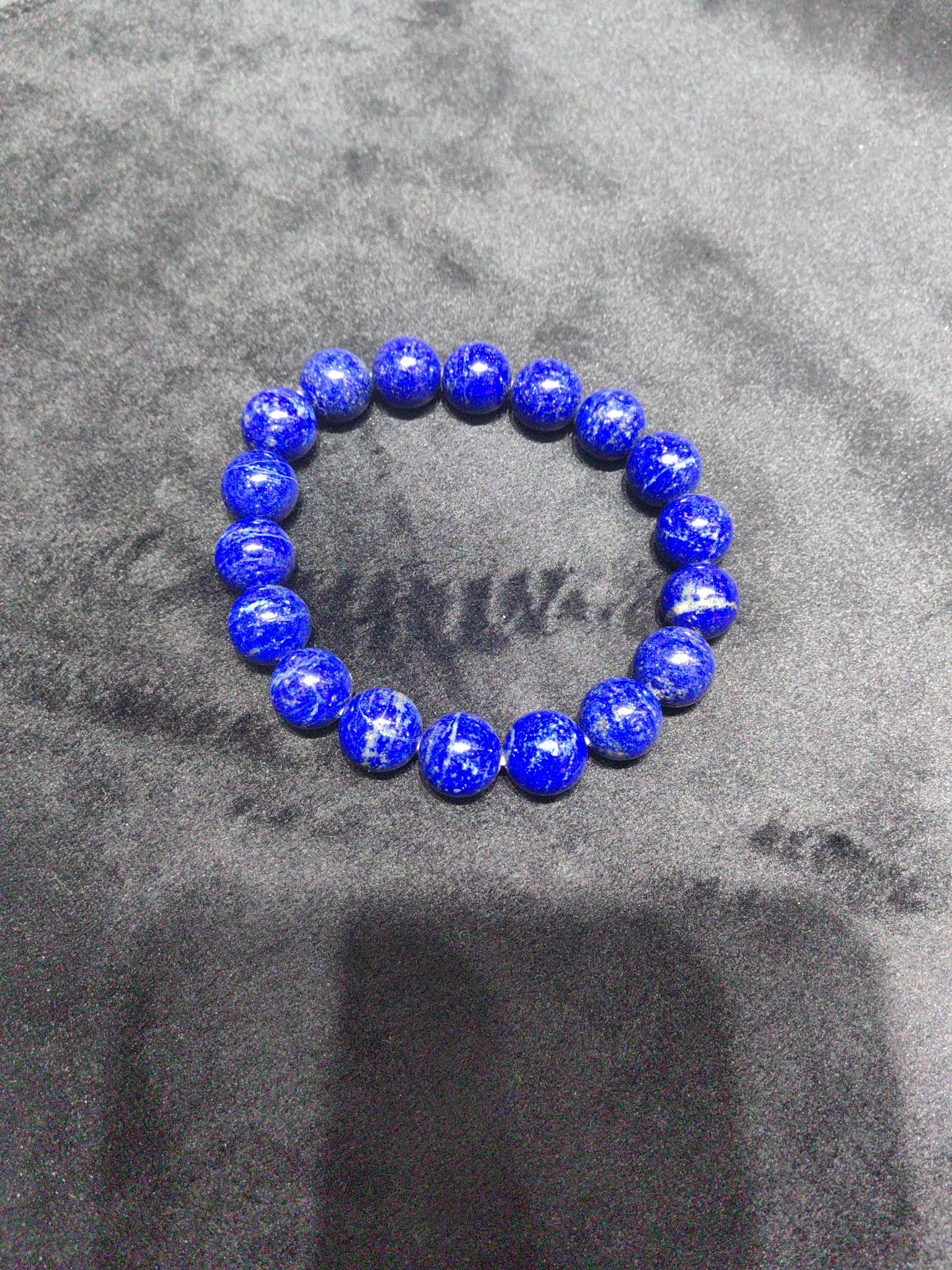 天然青金石圆珠光面10mm手链