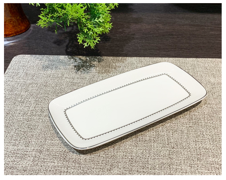 酒店用品陶瓷餐具摆台八件套银边碗碟盘勺套装饭店会所专用批发可定制logo详情8