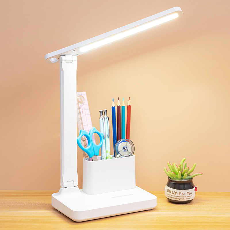 Desk lamp led Creative intelligent eye protection reading folding pen holder dual-use student dormitory desk learning reading desk lamp full figure