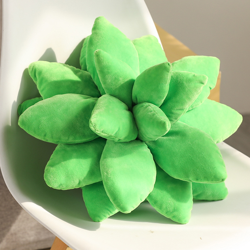 Almohadilla verde ecológica suculenta de peluche cojín de sofá de planta suculenta de color emulación de planta suculenta puesta cojín de peluche Specification image