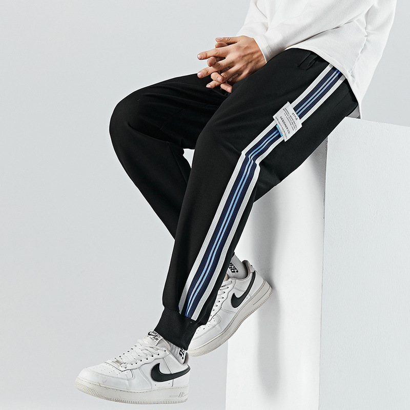Casual pants men 2022 new autumn high quality knit casual sweatpants youth trend 100 men nine point pants tide Specification drawing