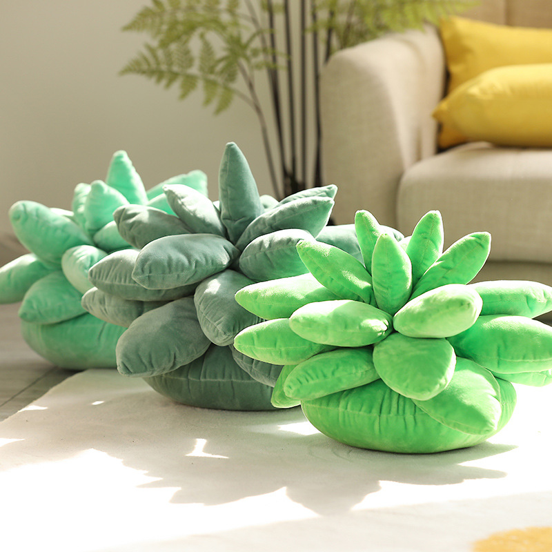 Almohadilla verde ecológica suculenta de peluche cojín de sofá de planta suculenta de color emulación de planta suculenta puesta cojín de peluche Application Scenario