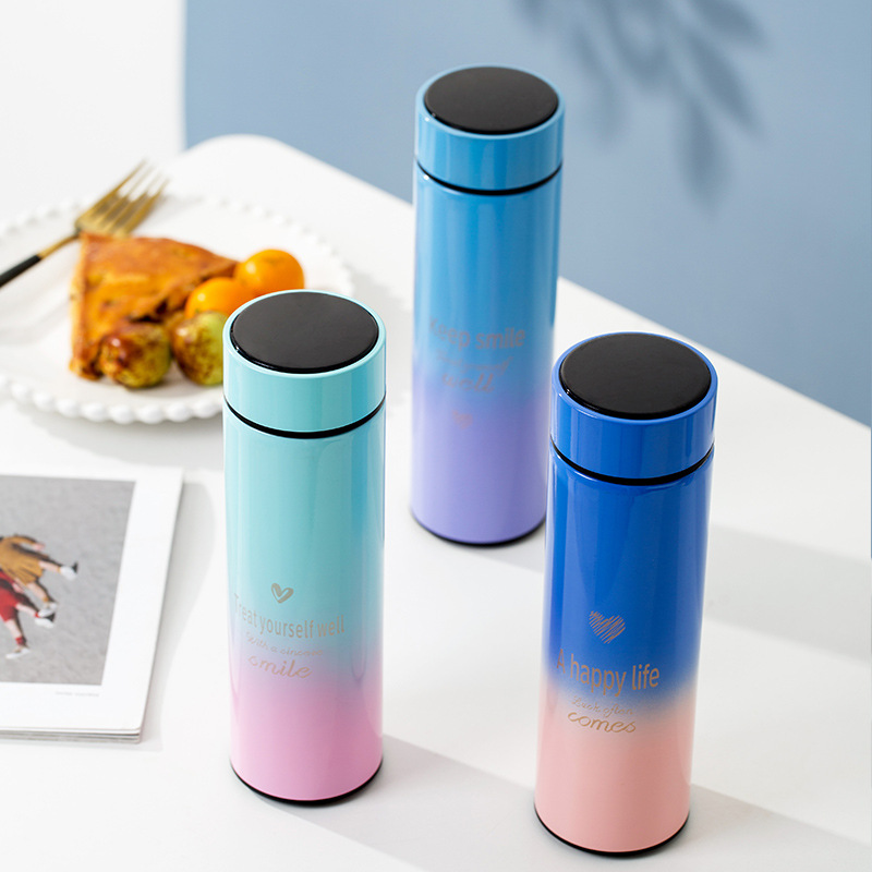Thermos cup Creative 304 stainless steel smart display warm water cup business tea separation new gradual change gift cup Application Scenario