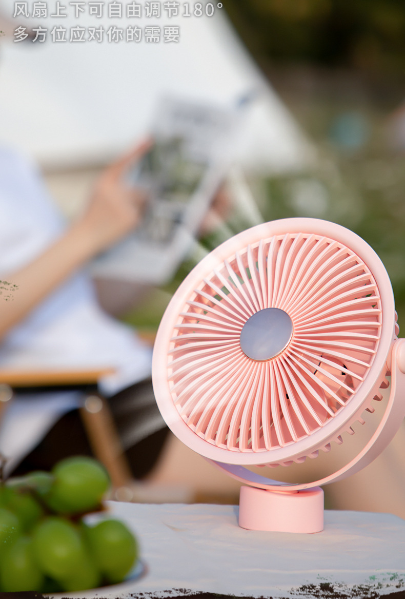灯光露营风扇USB小风扇户外电扇三脚架桌面风扇宿舍迷你充电风扇详情7