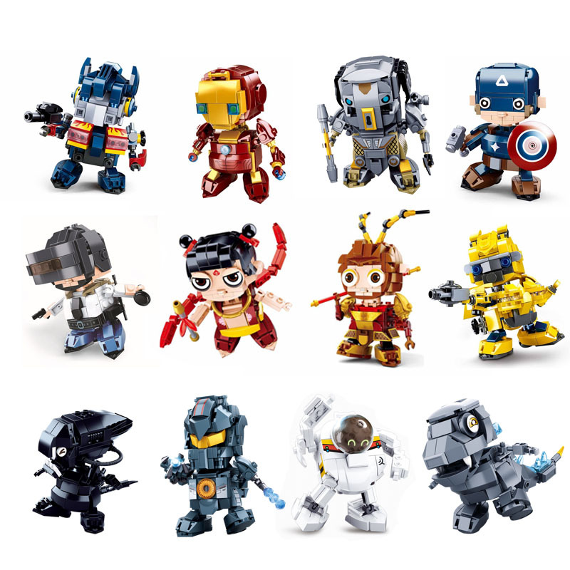 Little Luban 0761 Godzilla 2Q version King of Monsters Mini Boy Dinosaur children building blocks model toy full figure
