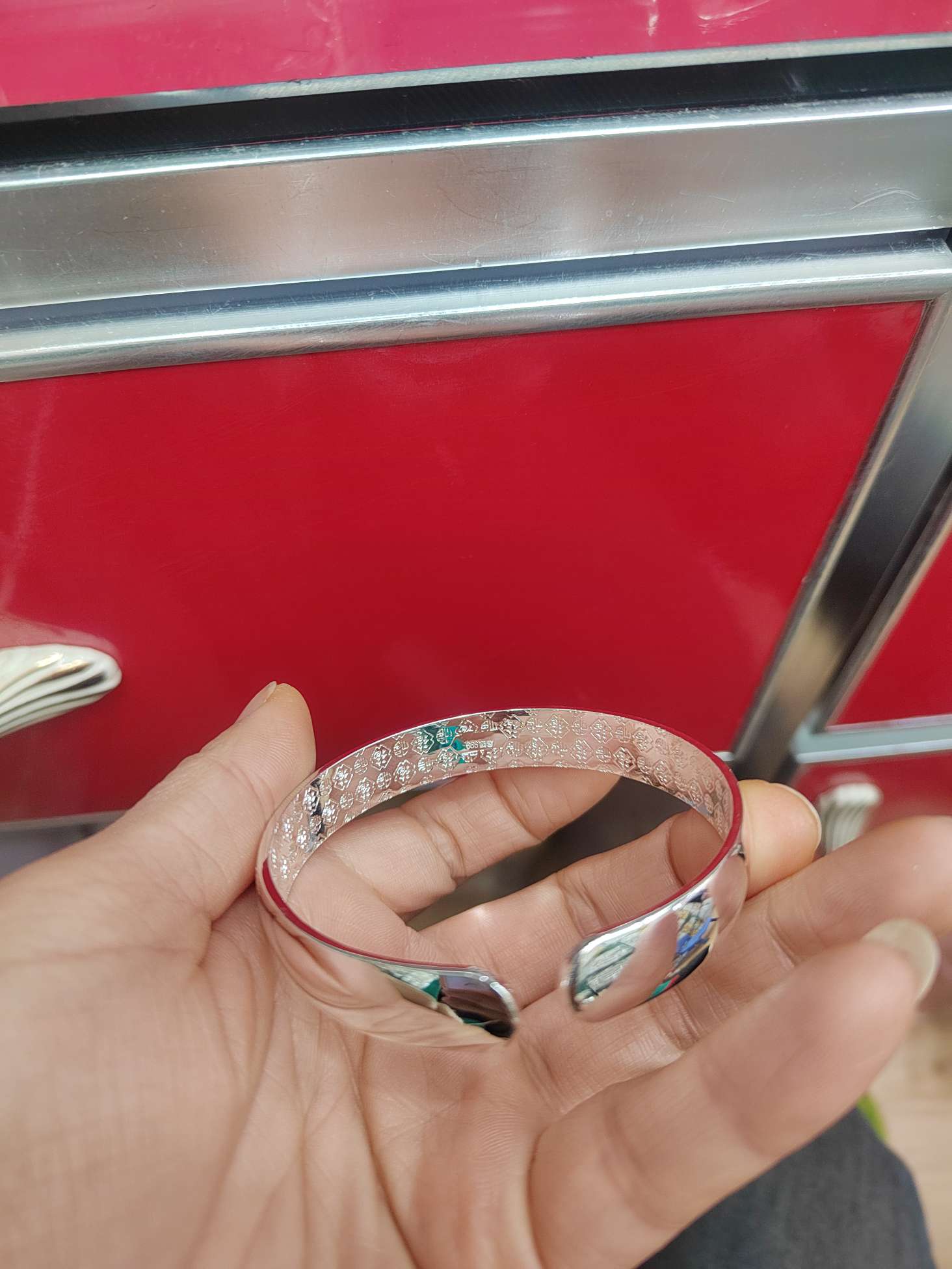 网红最时尚最潮流流星雨开口白铜镀银手镯美姿仪首饰2详情图2