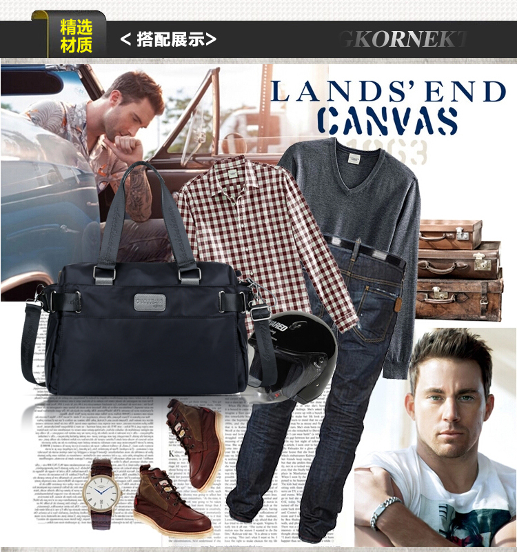 新款尼龙包潮撘时尚单肩包大容量休闲包简约斜挎包都市街头手提包详情32