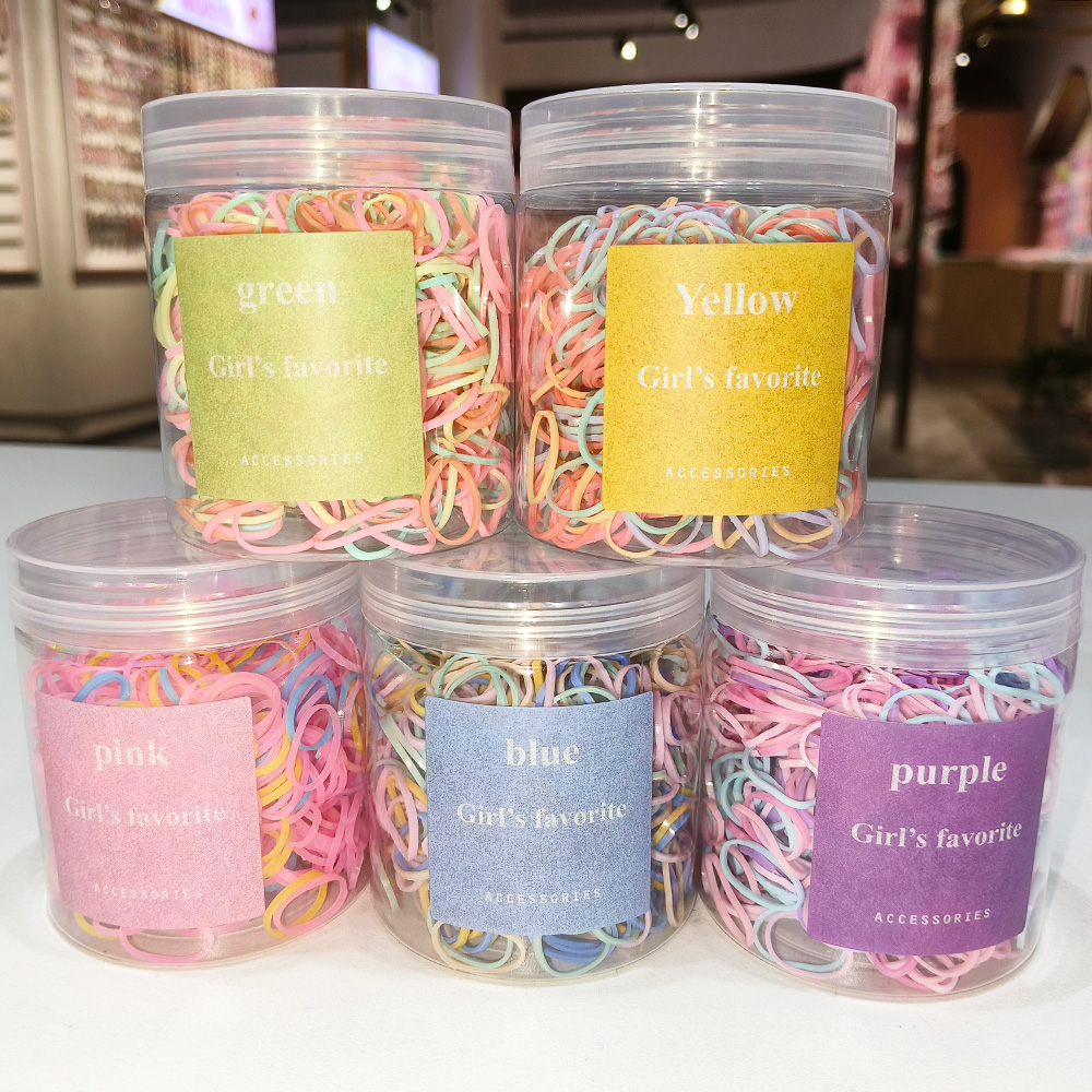 高弹力橡皮筋发圈女童宝宝罐装一次性皮筋扎头发头绳皮筋发饰